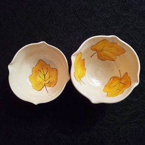 Empty Bowls ceramic hand-thrown pottery nesting bowls - set of 2